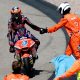 El piloto español de Moto2 Iván Ortolá, de QJMOTOR-Exocom-MSI, celebra tras ganar la carrera de Moto2 del Gran Premio de Alemania de motociclismo, en el circuito de carreras de Sachsenring en Hohenstein-Ernstthal (Alemania). EFE/EPA/FILIP SINGER