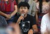 Andrés García, estudiante de Derecho de la Universidad de San Carlos de Guatemala (USAC), habla durante una rueda de prensa este martes, donde se plantea una denuncia ante la Comisión Interamericana de los Derechos Humanos (CIDH), por la vulneración a su derecho a la educación superior, por parte de las autoridades de la USAC. EFE/ Mariano Macz
