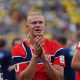 A la carrera por la Bota de Oro del Mundial de 2026 se sumó este domingo en Nueva Jersey Earling Haaland, que con un doblete que clasificó a Noruega a los cuartos de final y mandó a Brasil a casa, completó siete en lo que va del torneo, los mismos de los líderes de la clasificación Kylian Mbappé y Lionel Messi. EFE/ Angel Colmenares