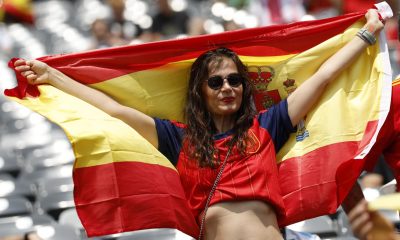 Hinchas españoles en New Jersey, USA. EFE/EPA/SHAWN THEW