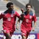 El diez Didier Reinoso celebra el gol que ha sellado este sábado la superioridad de la selección sub-20 de Cuba sobre la de El Salvador en el campeonato clasificatorio para los Juegos Olímpicos e Los Ángeles 2028 que se juega en la ciudad mexicana de Puebla. EFE/ Hilda Ríos