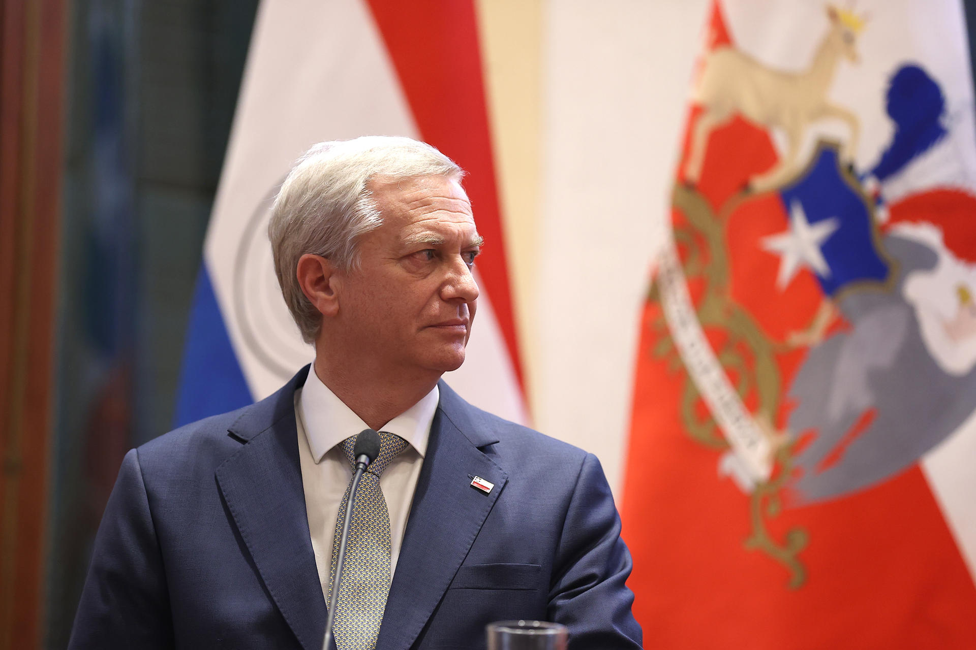 El presidente de Chile, José Antonio Kast, fue captado este 1 de junio, en Asunción (Paraguay). EFE/Juan Pablo Pino