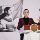 La presidenta de México, Claudia Sheinbaum, habla durante una rueda de prensa este lunes en Palacio Nacional de la Ciudad de México (México). EFE/José Méndez