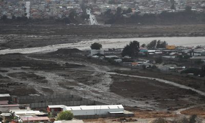 Fotografía de zonas afectadas por el desborde de la quebrada Los Loros, este lunes en Puente Zorrilla La Serena (Chile). EFE/ Hernán Contreras