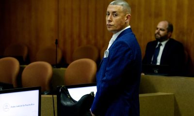 Fotografía de archivo del cantante urbano puertorriqueño José Fernando Cosculluela Suárez durante una audiencia en Humacao (Puerto Rico). EFE/ Thais Llorca