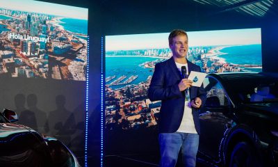 El mánager de Tesla para Uruguay, Andrés Folle, fue captado este 17 de julio, durante la presentación de la marca, en Montevideo (Uruguay). EFE/Hernán Ogállar