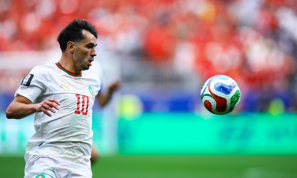Brahim Díaz, centrocampista de la selección marroquí, afirmó este sábado en Houston que "ha sido increíble" la mentalidad mostrada en la goleada por 0-3 sobre Canadá que les ha clasificado a los cuartos de final del Mundial. EFE/Carlos Ramírez