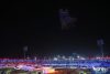 Centenas de bailarines, músicos, cantantes y artistas desfilaron este viernes por el estadio Félix Sánchez de Santo Domingo en un espectáculo de luces y colorido ofrecido para inaugurar la vigésima quinta edición de los Juegos Centroamericanos y del Caribe. EFE/ Orlando Barría

