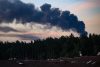 Humo de un ataque ucraniano en Domodedovo, región de Moscú. EFE/EPA/STRINGER