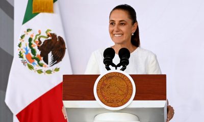 Fotografía cedida por la presidencia de México que muestra a su mandataria, Claudia Sheinbaum, hablando durante una rueda de prensa este viernes, en Cuernavaca (México). EFE/ Presidencia de México /SOLO USO EDITORIAL/NO VENTAS/SOLO DISPONIBLE PARA ILUSTRAR LA NOTICIA QUE ACOMPAÑA (CRÉDITO OBLIGATORIO)