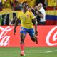 Jhon Arias, de Colombia, celebra el gol del triunfo de su selección sobre Ghana en el partido disputado este viernes, correspondiente a los dieciseisavos de final del Mundial de Estados Unidos, México y Canadá. EFE/ AMY KONTRAS