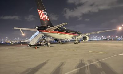 Fotografía divulgada en la cuenta oficial de X @EricTrump de Eric Trump que muestra el Trump Force One aterrizado en la pista del rebautizado Aeropuerto Internacional Presidente Donald J. Trump en Palm Beach, Florida (EE.UU.). EFE/ @EricTrump /SOLO USO EDITORIAL/ NO VENTAS/ SOLO DISPONIBLE PARA ILUSTRAR LA NOTICIA QUE ACOMPAÑA (CRÉDITO OBLIGATORIO)