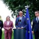 El canciller alemán, Friedrich Merz, en rueda de prensa junto a Philipp Amthor (izquierda), Nina Warken (segunda por la izquierda) y Carsten Linnemann (derecha). EFE/EPA/FILIP SINGER