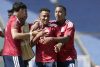 Keyner Hernández (c) de Costa Rica celebra un gol este viernes, en un partido del Campeonato Sub-20 de la Concacaf entre Guatemala y Costa Rica en el estadio Cuauhtémoc en Puebla (México). EFE/ Hilda Ríos