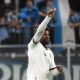 El colombiano Dairon Asprilla, autor del gol del triunfo de Bolívar en la Copa Sudamericana ante Gremio en el estadio Arena do Gremio, en Porto Alegre (Brasil). EFE/Ricardo Rimoli