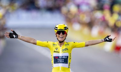 Fotografía de archivo del 3 de agosto de 2025, en la que puede verse a la ciclista Pauline Ferrand-Prevot (Visma-Lease a Bike) en la pasada edición del Tour de Francia. EFE/ JEAN-CHRISTOPHE BOTT