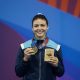 María Higueros dio este sábado a Guatemala la primera medalla de oro en los Juegos Centroamericanos y del Caribe (JCC) Santo Domingo 2026 al dominar la especialidad poomsae tradicional del taekwondo. EFE/ Orlando Barría