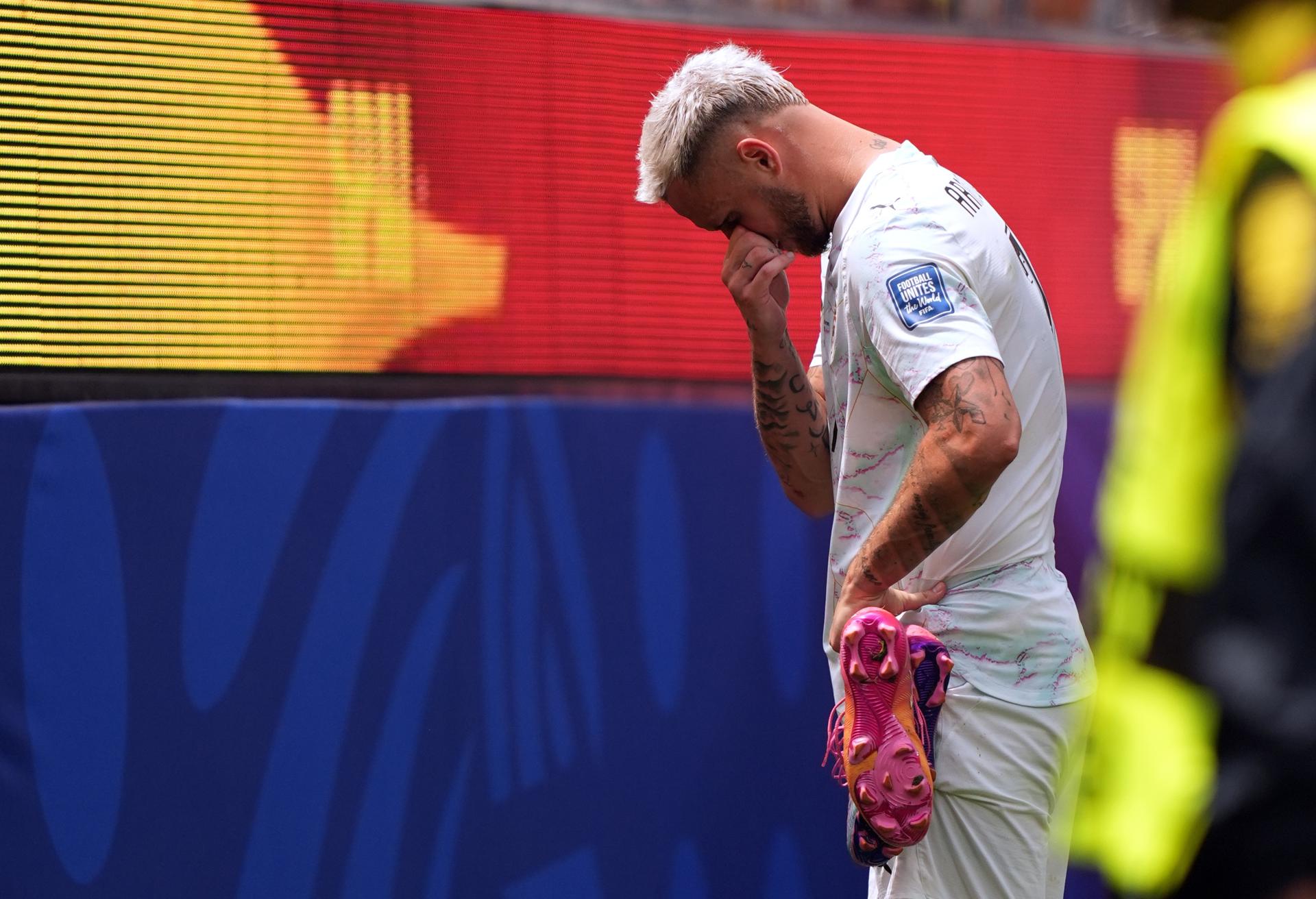 El jugador austriaco Marko Arnautovic tras el partido de dieciseisavos de final de la Copa Mundial de la FIFA 2026 entre España y Austria, en Los Ángeles, EE.UU. EFE/EPA/SCOTT STRAZZANTE
 
//////////
 
INGLEWOOD (United States), 02/07/2026.- Marko Arnautovic of Austria reacts after the FIFA World Cup 2026 Round of 32 match Spain against Austria, in Los Angeles, USA, 02 July 2026. (España) EFE/EPA/SCOTT STRAZZANTE