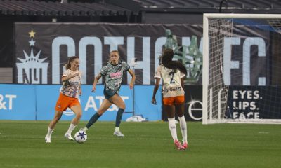 La delantera internacional española Esther González (I) del Gotham FC durante un partido contra el Washington Spirit en el Citi Field el Queens borough de New York, New York, EE.UU.15 July 2026. (Nueva York) EFE/EPA/SARAH YENESEL