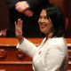 La presidenta electa de Perú, Keiko Fujimori, reacciona este miércoles, en Lima (Perú). Fujimori recibió las credenciales como presidenta electa de Perú para el periodo 2026-2031 en una ceremonia pública presidida por el Jurado Nacional de Elecciones (JNE), previa a la investidura que se realizará el próximo 28 de julio, día nacional de Perú. EFE/Paolo Aguilar