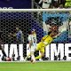 Detalle de la acción del gol definitivo con el que Argentina le ganó 3-2 a Cabo Verde el partido por los dieciseisavos de fina del Mundial 2026 jugado en Miami (EE.UU.). EFE/RONALD WITTEK