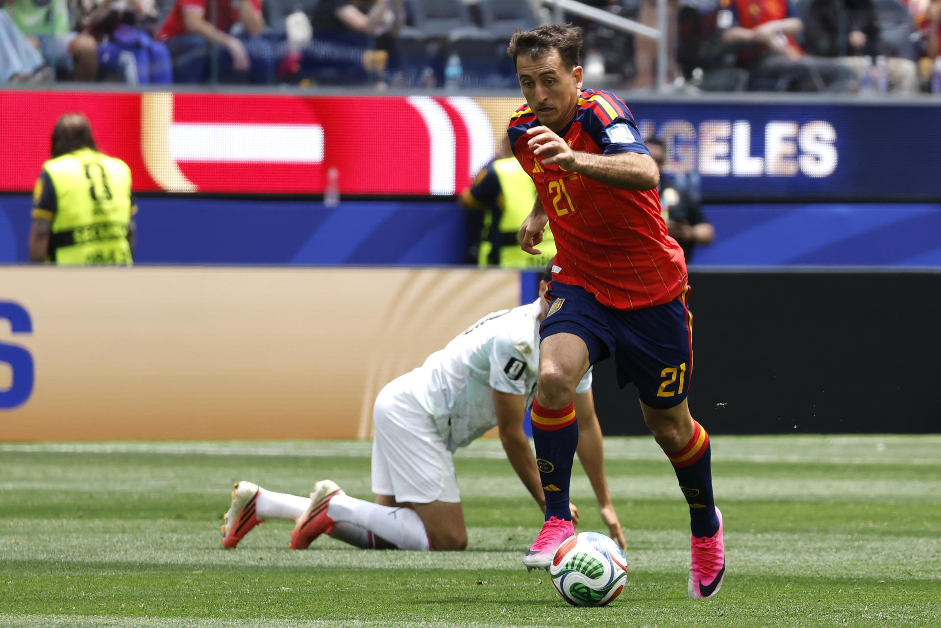 Fotografía del pasado 2 de julio, en la que puede verse al español Mikel Oyarzabal, durante el partido contra Austria, correspondiente a los dieciseisavos de final del Mundial 2026. EFE/ Lavandeira Jr