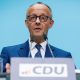 El canciller alemán y presidente de la Unión Demócrata Cristiana (CDU) Friedrich Merz habla durante una conferencia de prensa en la sede de la CDU, en Berlín, Alemania, 27 de julio de 2026. (Alemania) EFE/EPA/CLEMENS BILAN