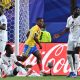 Jhon Arias (c) celebra el gol de su autoría que le dio el triunfo y el pase a octavos a Colombia en el Mundial 2026 ante Ghana. EFE/EPA/AMY KONTRAS