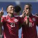 Keyner Hernández (i) de Costa Rica celebra un gol este viernes, en un partido del Campeonato Sub-20 de la Concacaf entre Guatemala y Costa Rica en el estadio Cuauhtémoc en Puebla (México). EFE/ Hilda Ríos