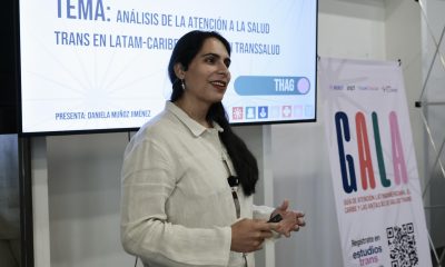La directora general de Transsalud, la doctora Daniela Muñoz Jiménez, habla durante la presentación de las Guías de Atención Latinoamericana para la Salud Trans (GALA) este lunes, en Ciudad de México (México). EFE/José Méndez