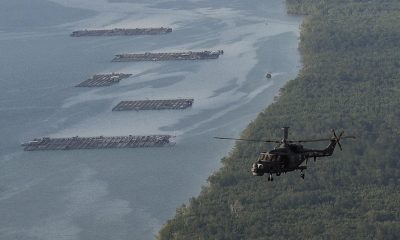 Fotografía de archivo, tomada el 13/06/2016, que muestra una imagen aérea del estrecho de Malaca publicada por las Fuerzas Armadas de Malasia. EFE/EPA/STR MALAYSIA OUT[MALAYSIA OUT]