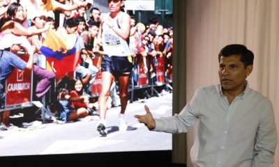 Fotografía del pasado 2 de junio, en la que puede verse al ecuatoriano Jefferson Pérez, durante una entrevista concedida a EFE. EFE/Ballesteros