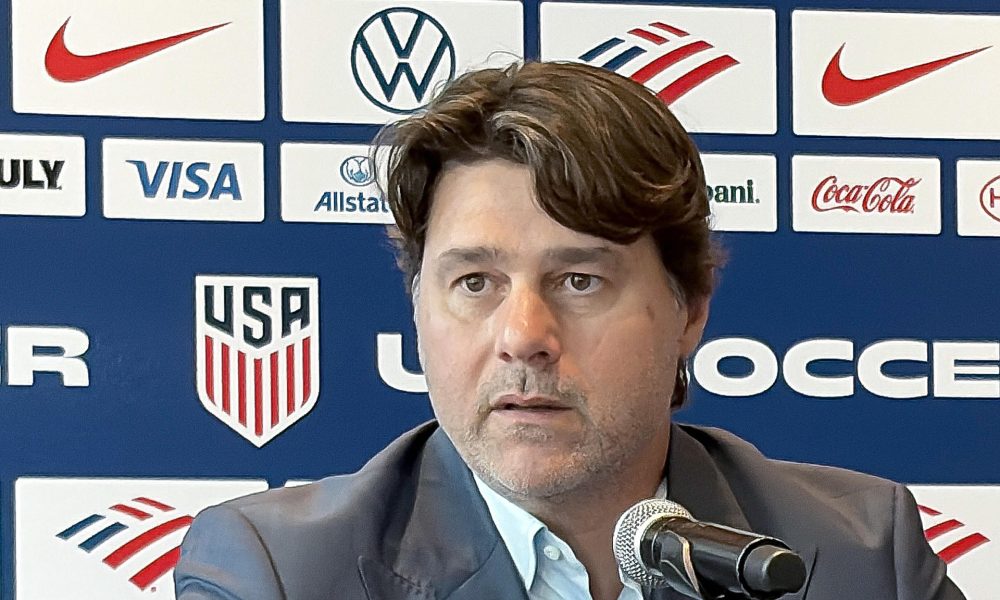 El entrenador de la selección de fútbol de Estados Unidos, el argentino Mauricio Pochettino, habla durante una rueda de prensa en Nueva York (EE.UU.). Imagen de archivo. EFE/Jan Téllez