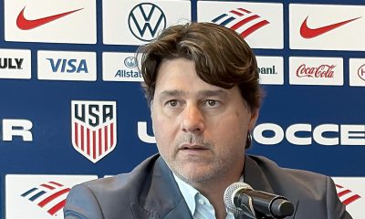El entrenador de la selección de fútbol de Estados Unidos, el argentino Mauricio Pochettino, habla durante una rueda de prensa en Nueva York (EE.UU.). Imagen de archivo. EFE/Jan Téllez