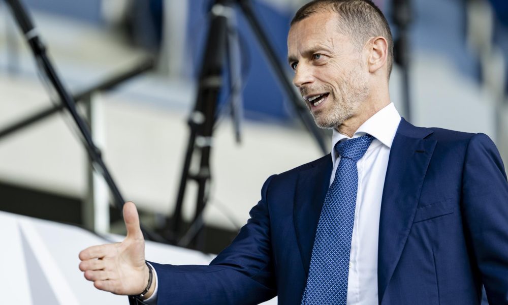 Fotografía del pasado 20 de abril, en la que puede verse al presidente de la UEFA, Aleksander Ceferin. EFE/JEAN-CHRISTOPHE BOTT