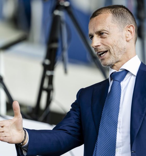 Fotografía del pasado 20 de abril, en la que puede verse al presidente de la UEFA, Aleksander Ceferin. EFE/JEAN-CHRISTOPHE BOTT