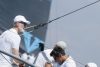 El rey Felipe VI a la caña del 'Hispania' durante la primera jornada de la 44 edición de la Copa del Rey Mapfre de Vela este martes en la bahía de Palma. EFE/Ballesteros
