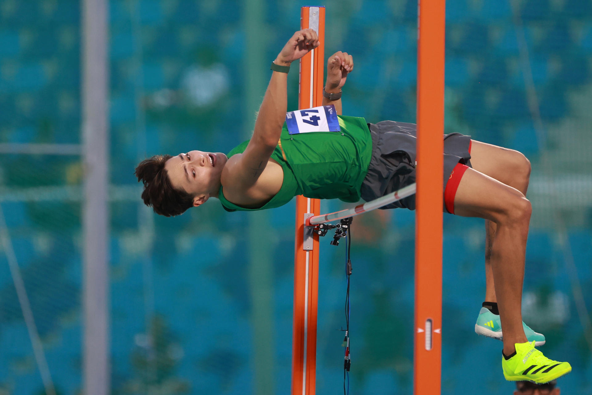 Erick Portillo, de México, compite en la final de salto de altura masculino durante los XXV Juegos Centroamericanos y del Caribe Santo Domingo 2026, en Santo Domingo (República Dominicana). EFE/ Orlando Barría