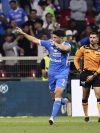 Nicolás Ibáñez, de Cruz Azul, celebra un gol este sábado, en un partido de la jornada 3 del torneo apertura 2026 de la Liga MX entre Cruz Azul y Atlante, en el Estadio Banorte en Ciudad de México (México). EFE/ José Méndez