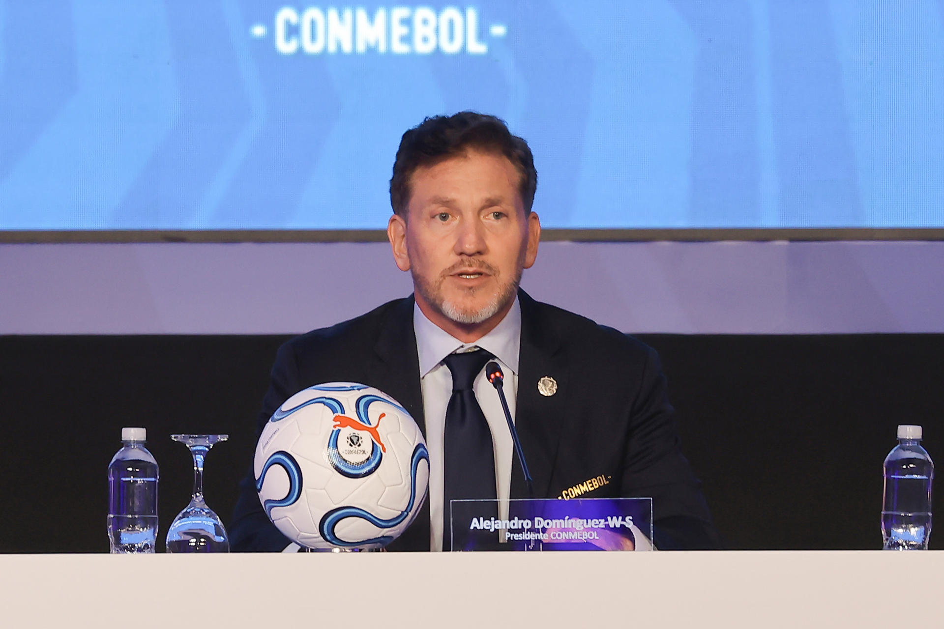 El presidente de la Conmebol, Alejandro Domínguez, en una imagen de archivo. EFE/ José Jácome