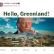 Imagen difundida en la cuenta en la red Truth Social @realDonaldTrump del presidente de EE.UU., Donald Trump, donde volvió este sábado a mostrar su interés en Groenlandia al compartir un mensaje con una fotografía suya sobre la isla con la frase, "Hello, Greenland". EFE/ @realDonaldTrump