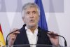 - El ministro del Interior, Fernando Grande-Marlaska, durante la rueda de prensa que ha ofrecido este martes en Madrid tras asistir a la reunión del consejo extraordinario de ministros del Interior de la UE celebrada de manera telemática, para analizar la situación tras la crisis migratoria ocurrida en Ceuta la pasada semana. EFE/ Chema Moya
