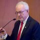 El ministro de Relaciones Exteriores de Uruguay, Mario Lubetkin, habla durante el 'Diálogo Regional sobre el Futuro Liderazgo de las Naciones Unidas' este lunes, en Montevideo (Uruguay). EFE/ STR