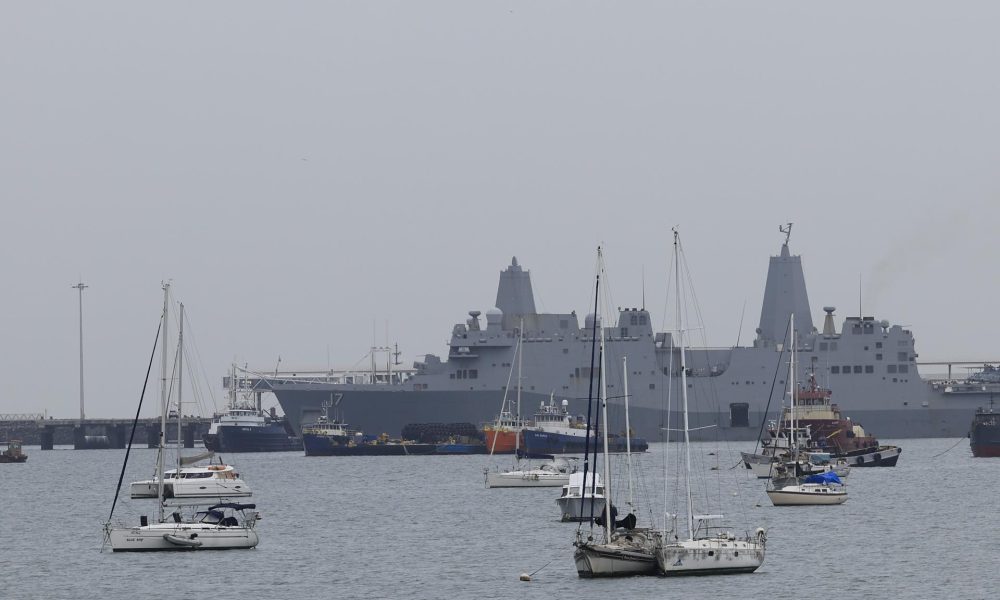 Fotografía que muestra el buque militar estadounidense Vessel 17 en la Terminal de Cruceros de Amador durante el ejercicio multinacional Panamax 2026 este lunes, en Ciudad de Panamá (Panamá). EFE/ Bienvenido Velasco